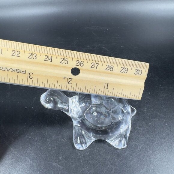 Vintage Clear Glass Crystal Miniature Turtle Reptile Figurine Decor Small Figure - Picture 5 of 15